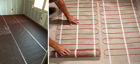 ComfortTile floor heating mat.