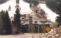Mountain lodge with radiant roof heating system.