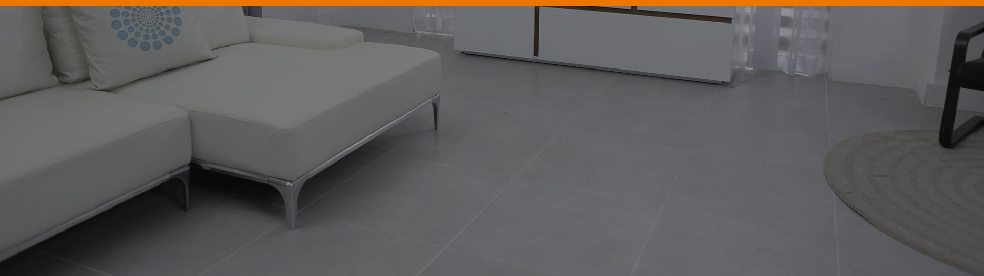 Radiant heated tile floor banner.